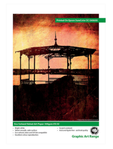 Papel aterciopelado bellas artes para impresión digital