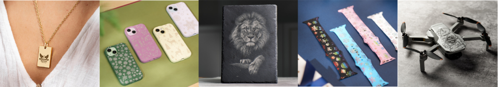 Objetos grabados con grabadora LaserPecker LP4, portátil Dual-laser.