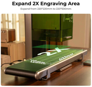 Conveyor, ideal para grabar y cortar grandes volúmenes de productos o piezas de gran tamaño.