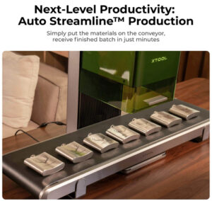 Conveyor, ideal para grabar y cortar grandes volúmenes de productos o piezas de gran tamaño.